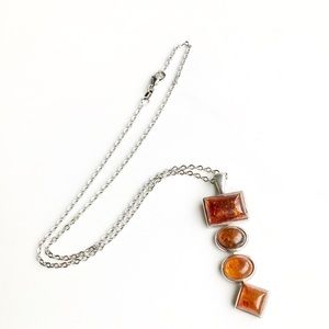 Sterling Silver and Amber pendant